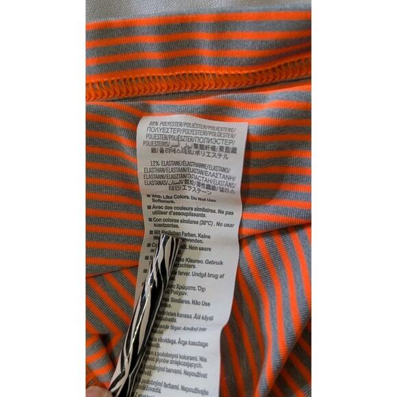 Under Armour Performance HeatGear Polo Shirt Mens XXL Orange/Gray Stripe Golf - Picture 8 of 9